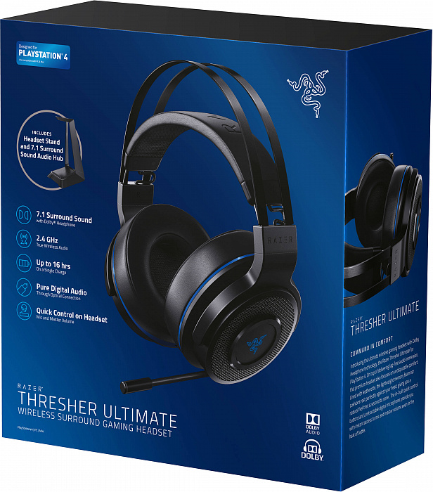 Игровая гарнитура Razer Thresher Ultimate (RZ04-01590100-R3G1) для PS4 (Black) купить в интернет-магазине icover