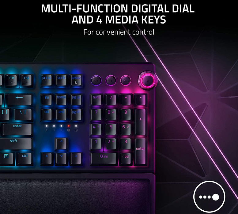 Игровая клавиатура Razer BlackWidow V3 Pro Green Switch Russian Layout (RZ03-03530800-R3R1) купить в интернет-магазине icover