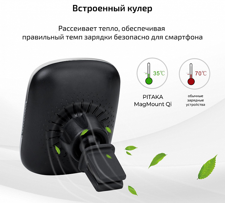 Автомобильный держатель Pitaka MagEZ Mount Qi Combo (CMS003QCP) с беспроводной зарядкой (Black) купить в интернет-магазине icover